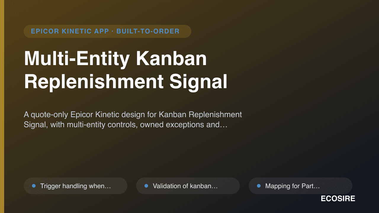 Multi-Entity Kanban Replenishment Signal