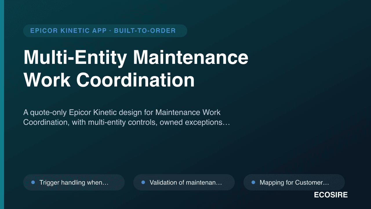 Multi-Entity Maintenance Work Coordination