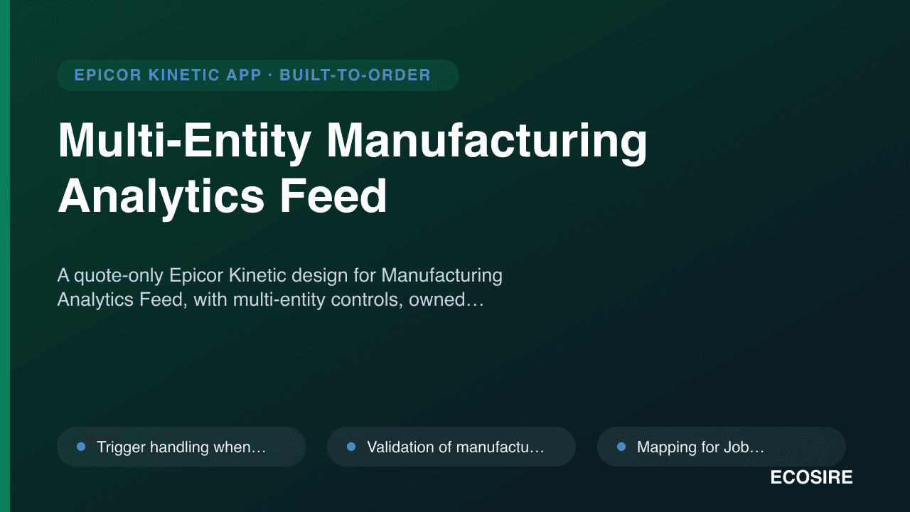 Multi-Entity Manufacturing Analytics Feed