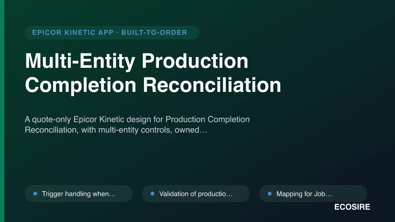 Multi-Entity Production Completion Reconciliation