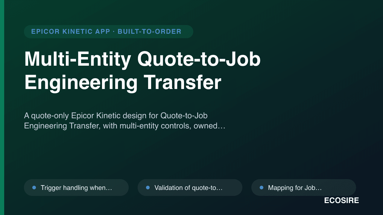 Multi-Entity Quote-to-Job Engineering Transfer