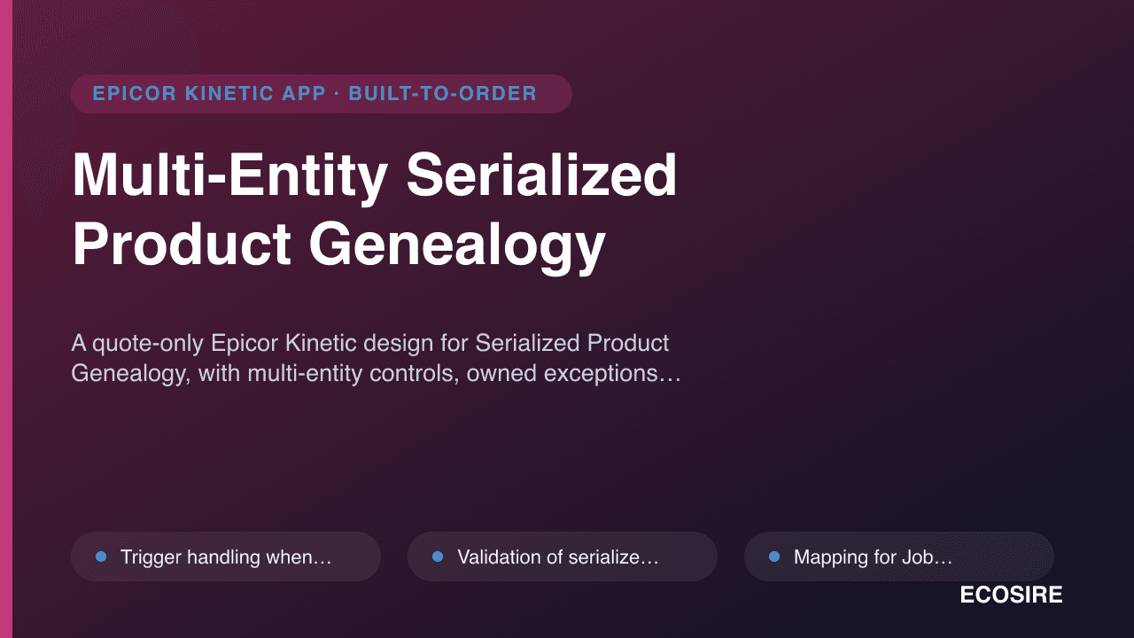 Multi-Entity Serialized Product Genealogy