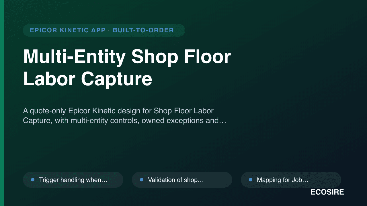 Multi-Entity Shop Floor Labor Capture