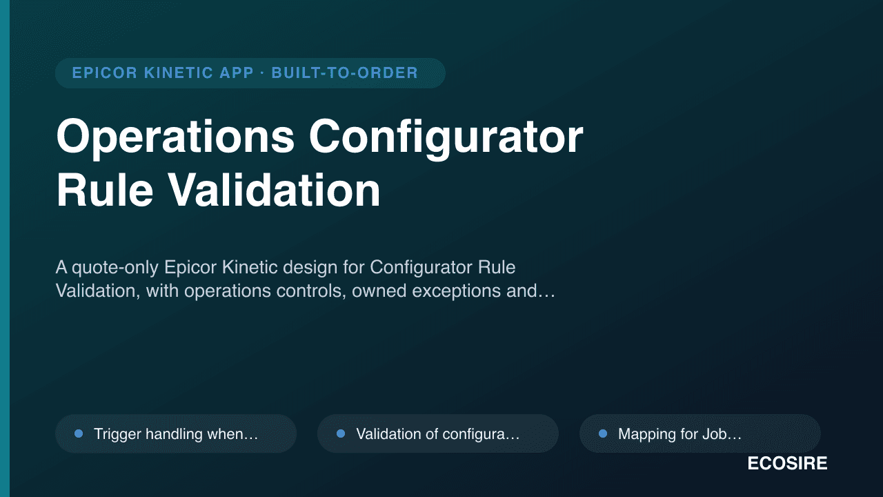 Operations Configurator Rule Validation