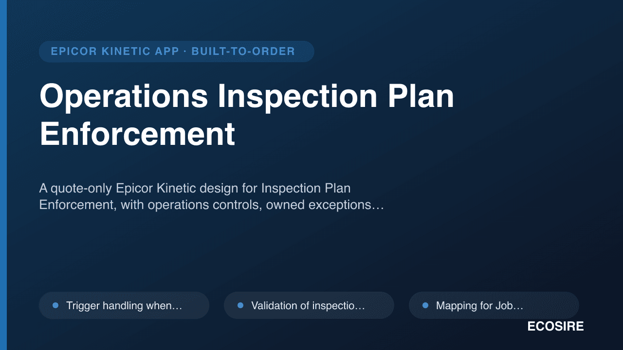 Operations Inspection Plan Enforcement
