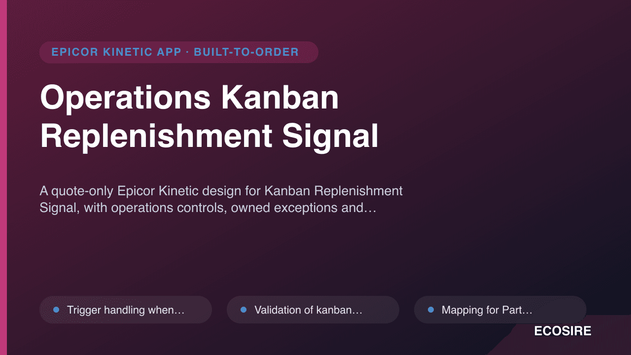 Operations Kanban Replenishment Signal