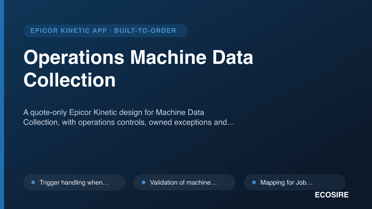 Operations Machine Data Collection