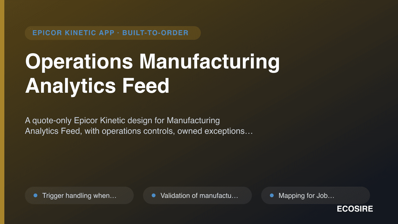 Operations Manufacturing Analytics Feed