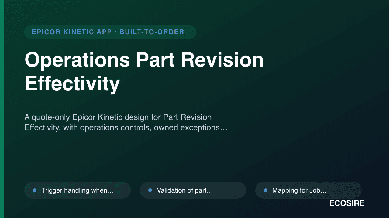 Operations Part Revision Effectivity