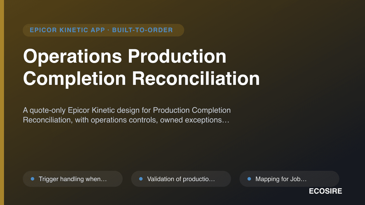 Operations Production Completion Reconciliation