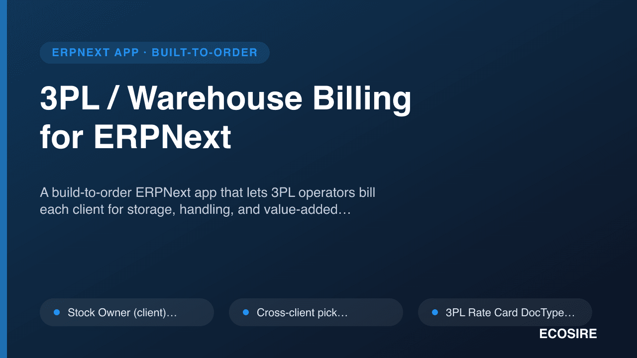 3PL / Warehouse Billing for ERPNext