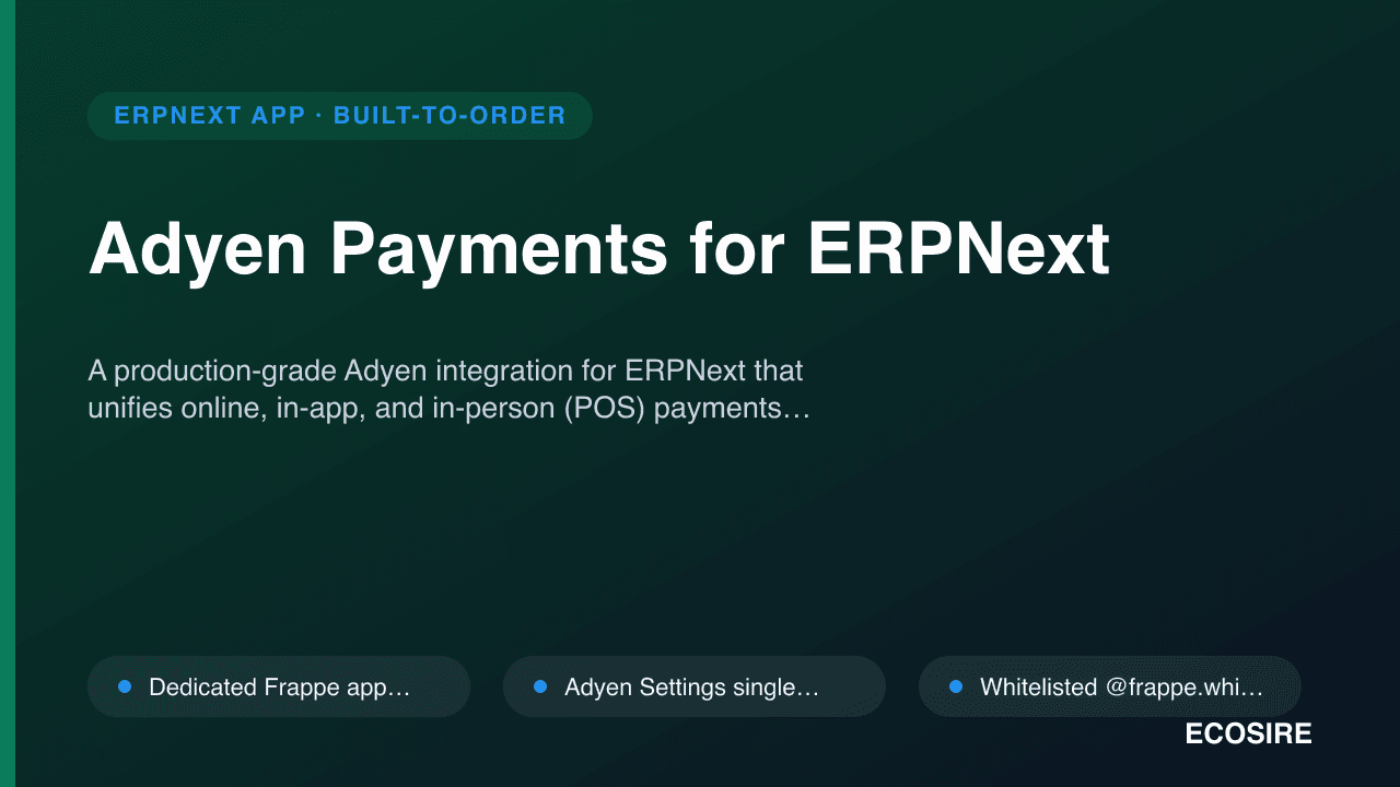 Adyen Payments for ERPNext