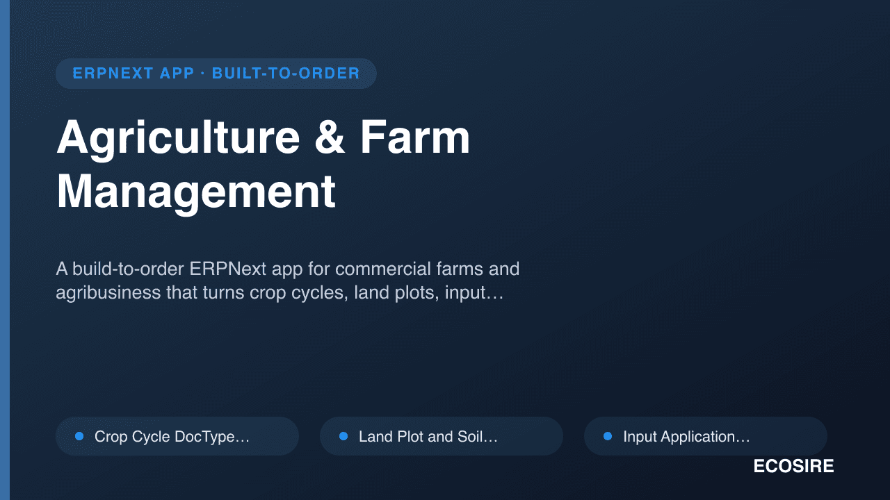 Agriculture & Farm Management