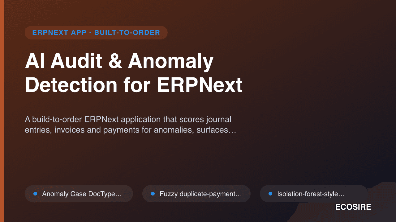 AI Audit & Anomaly Detection for ERPNext