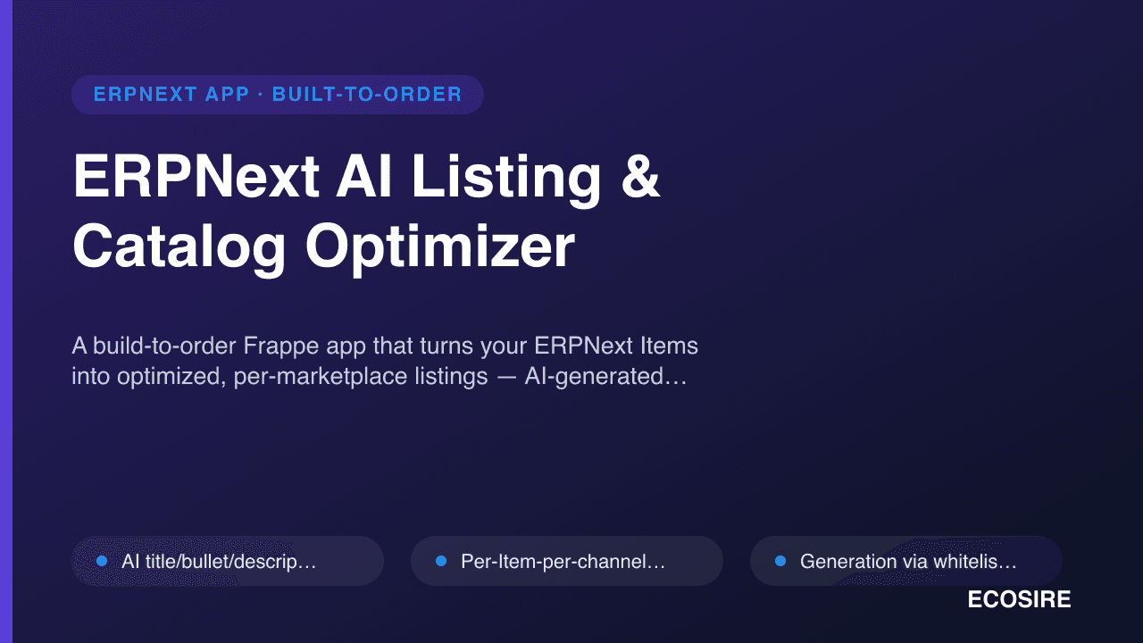 ERPNext AI Listing & Catalog Optimizer