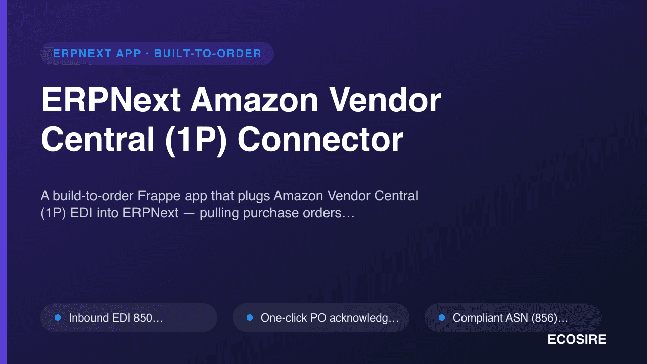 ERPNext Amazon Vendor Central (1P) Connector