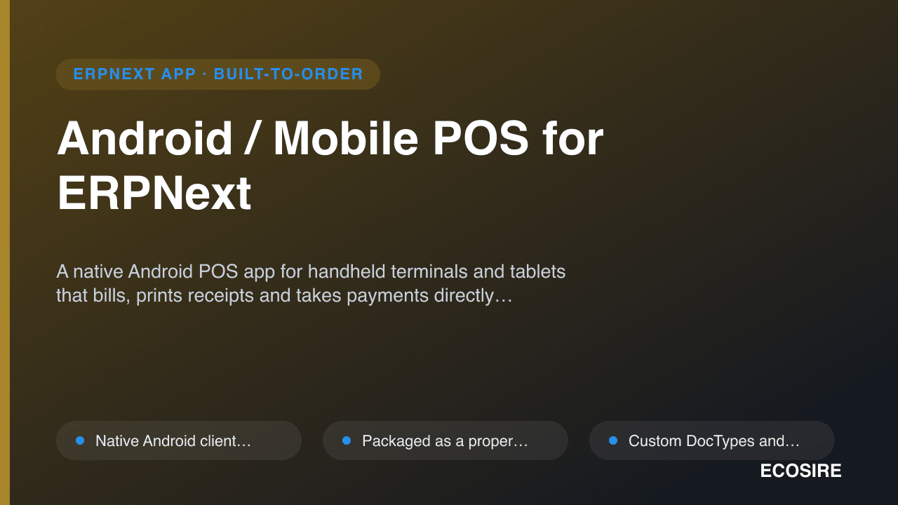 Android / Mobile POS for ERPNext