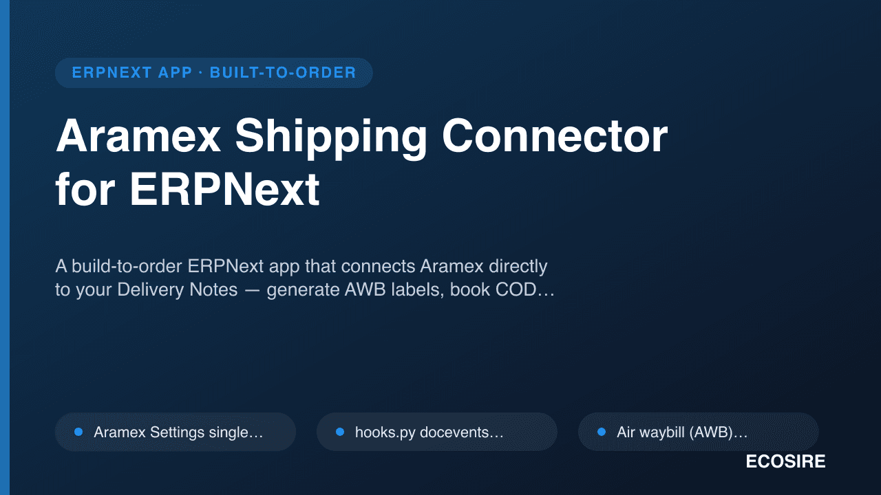 Aramex Shipping Connector for ERPNext