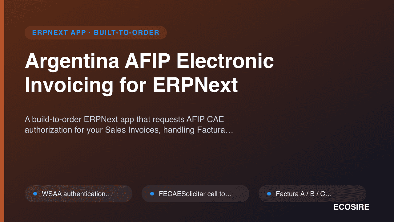 Argentina AFIP Electronic Invoicing for ERPNext