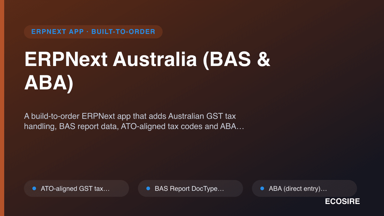 ERPNext Australia (BAS & ABA)