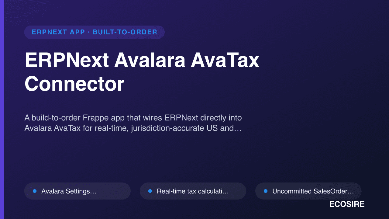 ERPNext Avalara AvaTax Connector