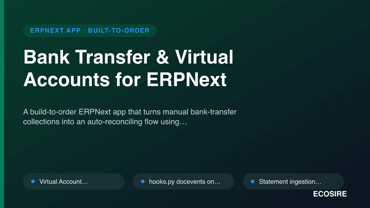 Bank Transfer & Virtual Accounts for ERPNext
