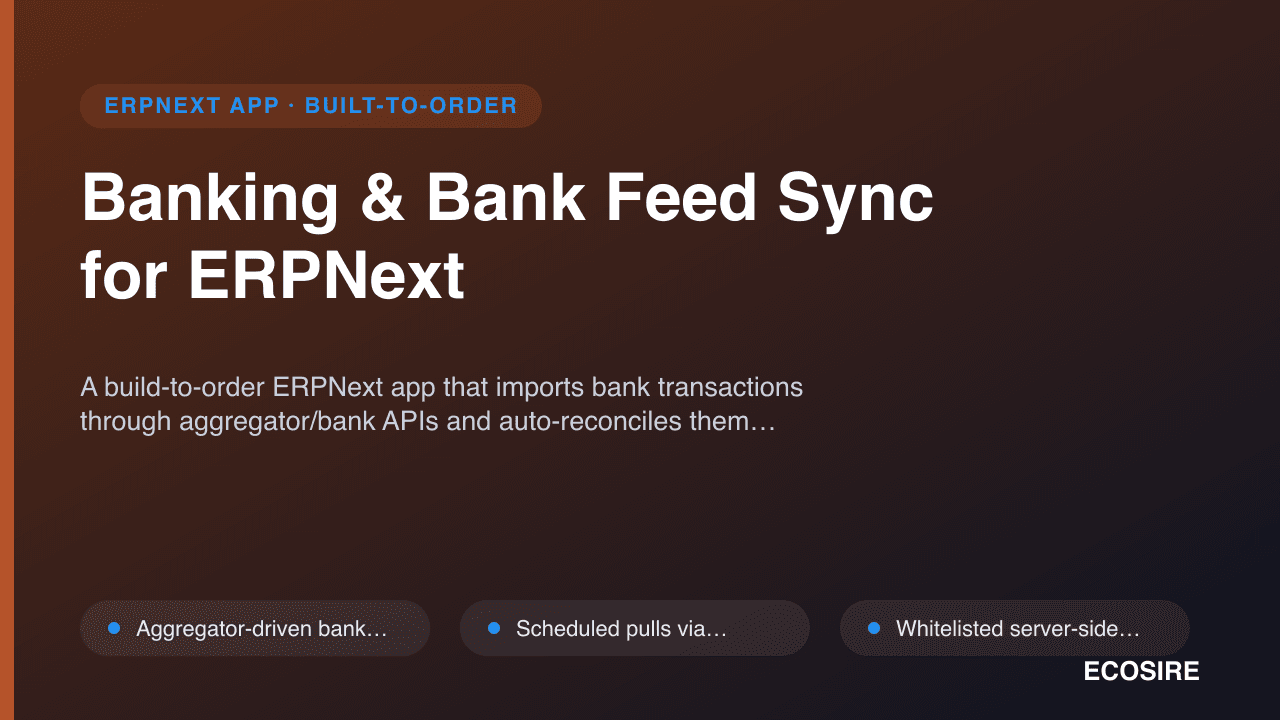 Banking & Bank Feed Sync for ERPNext