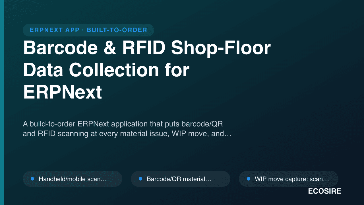 Barcode & RFID Shop-Floor Data Collection for ERPNext