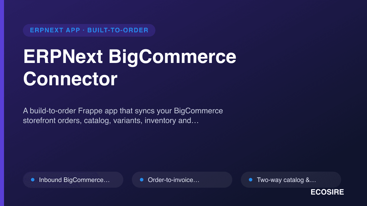 ERPNext BigCommerce Connector