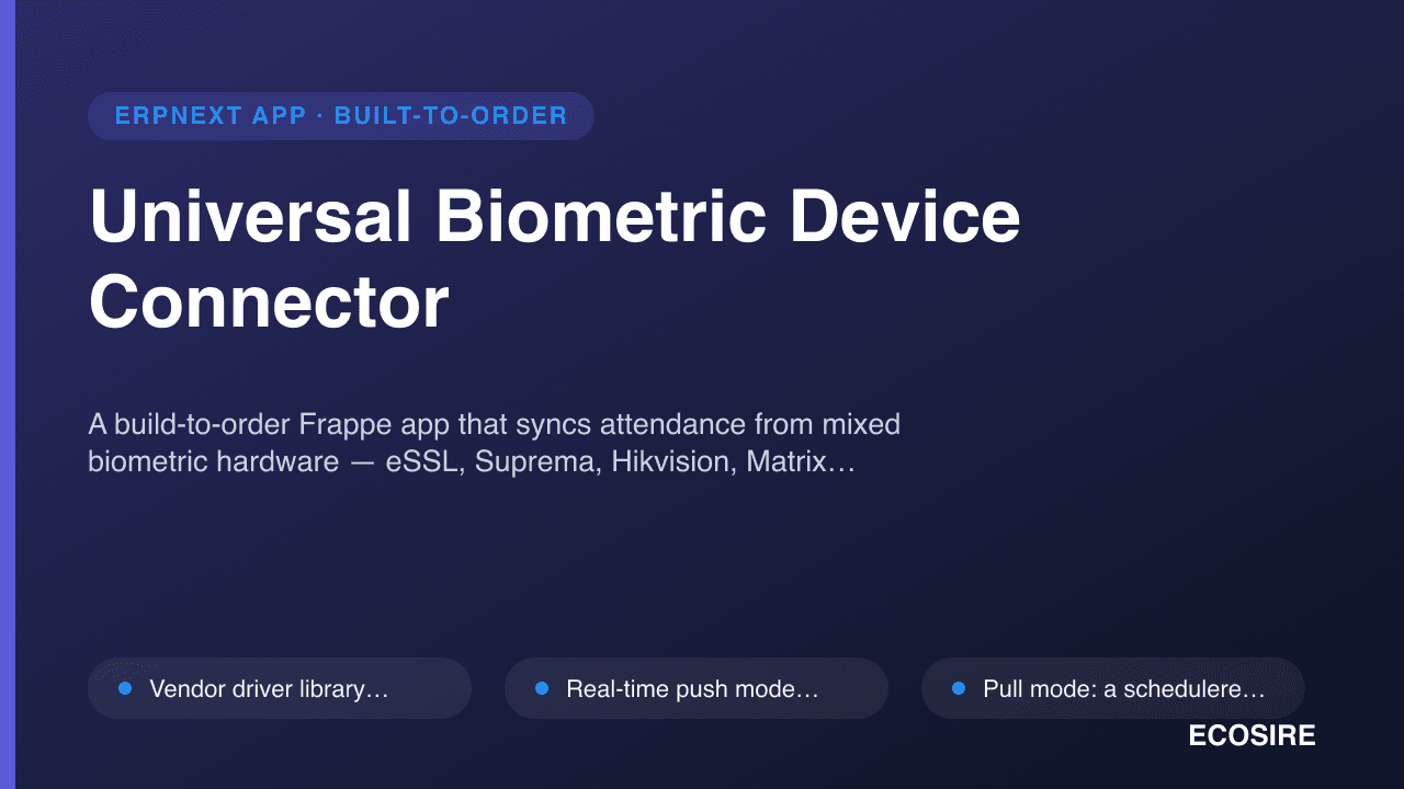 Universal Biometric Device Connector