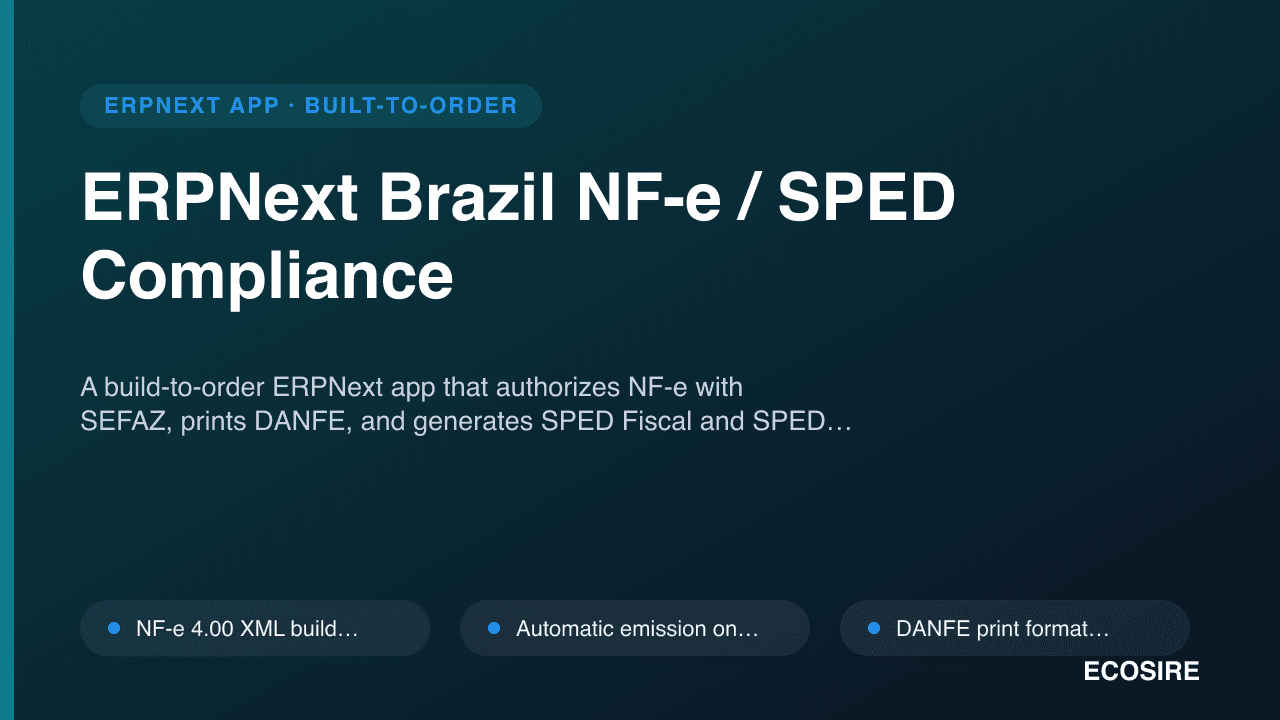 ERPNext Brazil NF-e / SPED Compliance