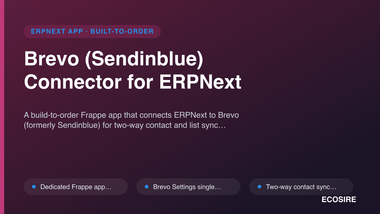 Brevo (Sendinblue) Connector for ERPNext