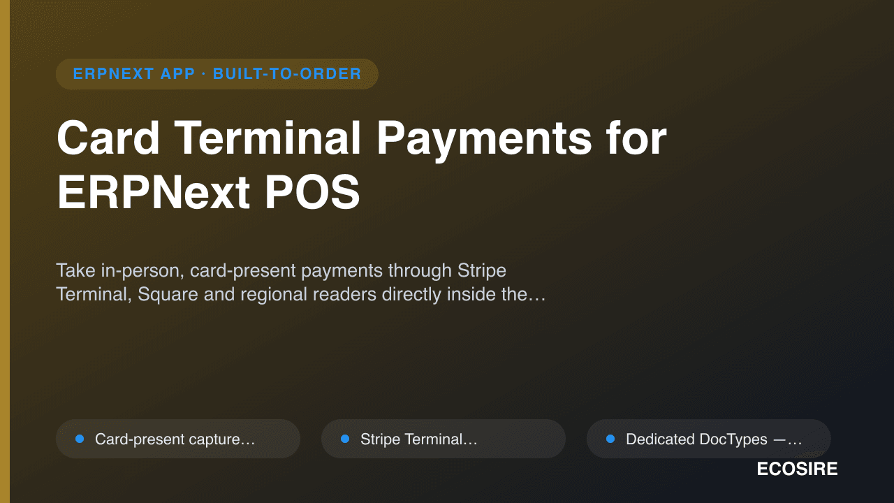 Card Terminal Payments for ERPNext POS