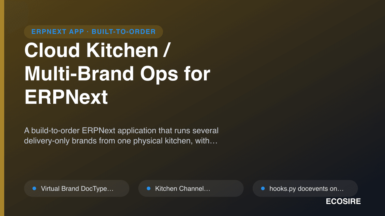 Cloud Kitchen / Multi-Brand Ops for ERPNext
