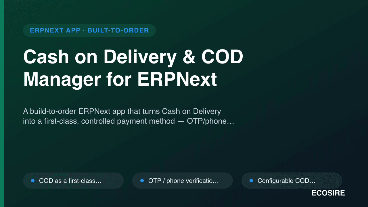 Cash on Delivery & COD Manager for ERPNext