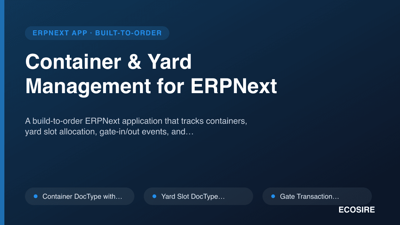 Container & Yard Management for ERPNext