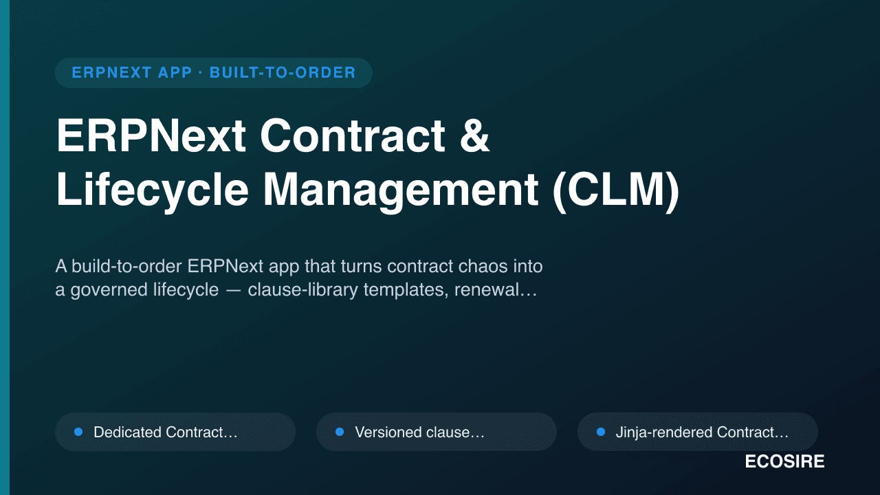 ERPNext Contract & Lifecycle Management (CLM)