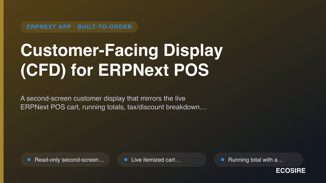 Customer-Facing Display (CFD) for ERPNext POS