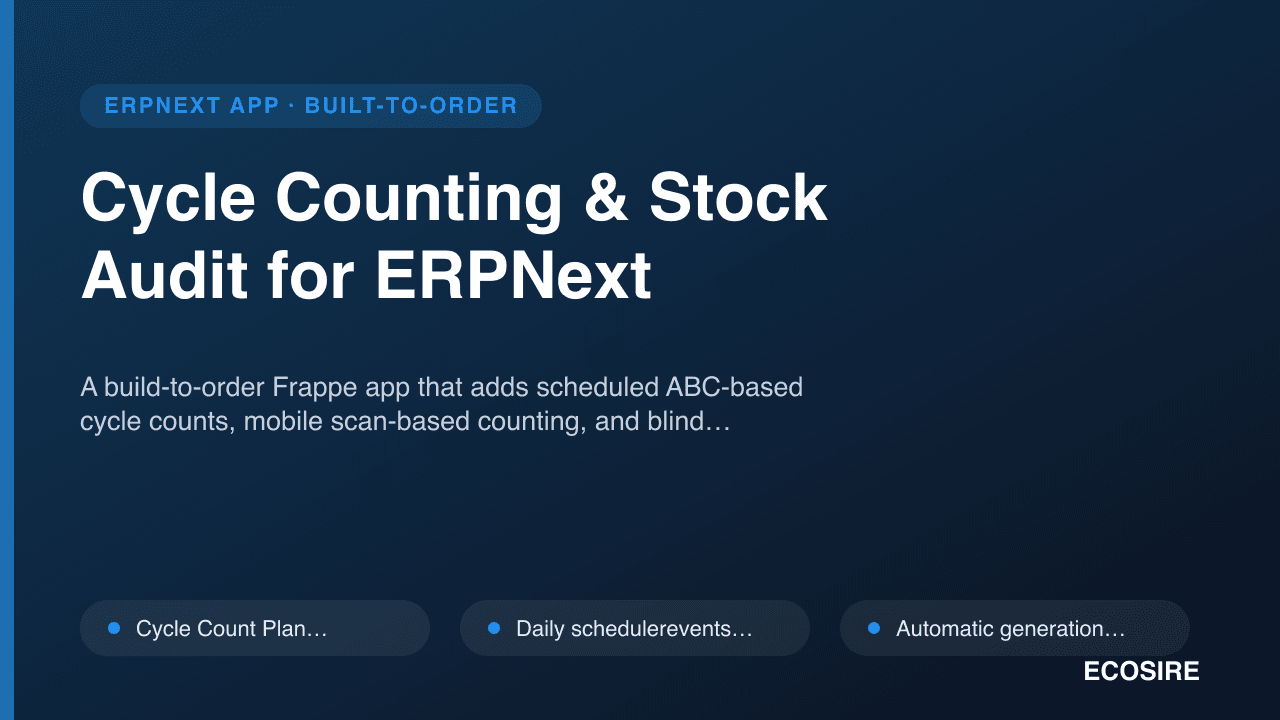 Cycle Counting & Stock Audit for ERPNext