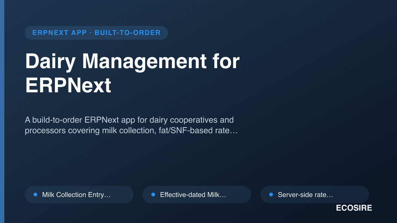 Dairy Management for ERPNext