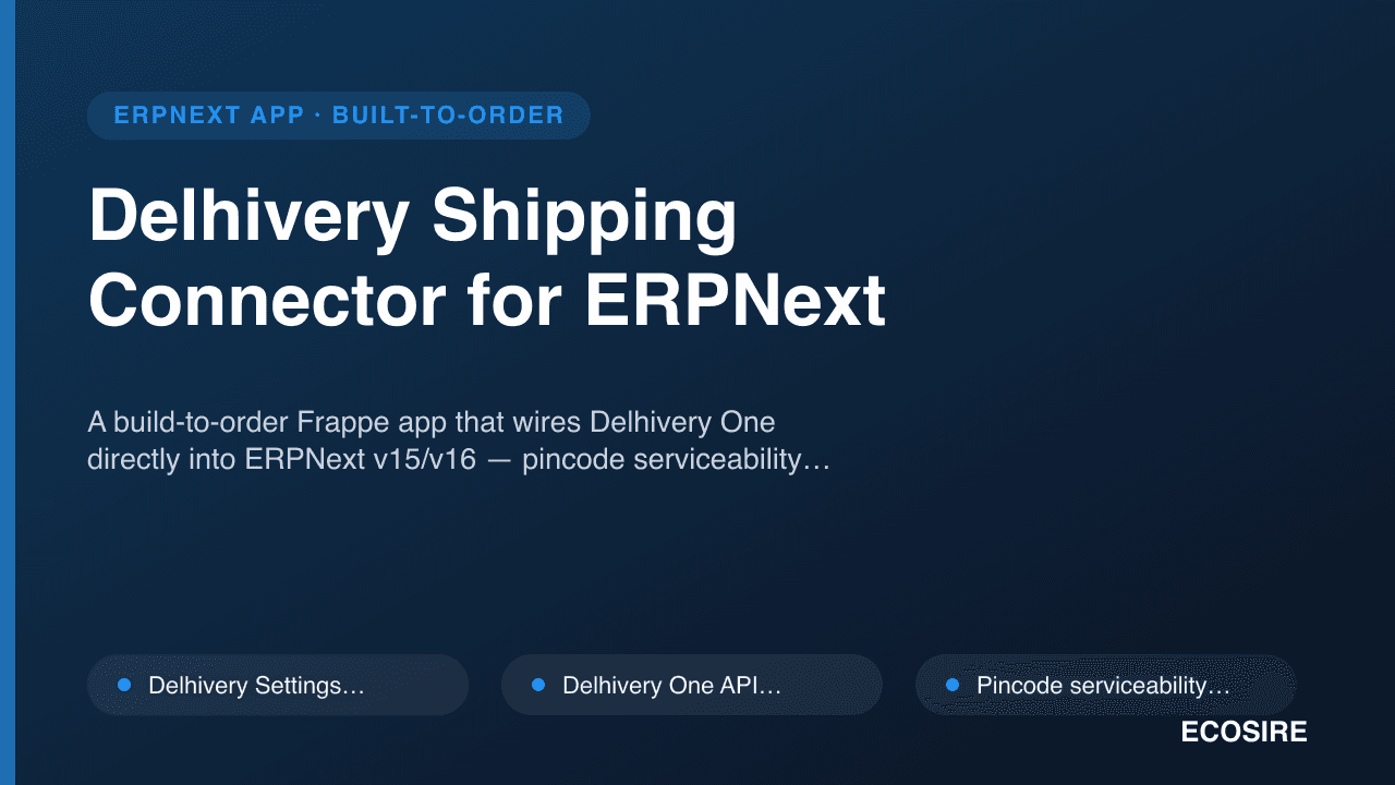 Delhivery Shipping Connector for ERPNext