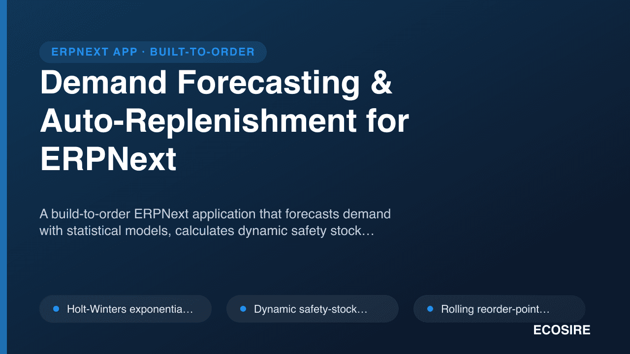 Demand Forecasting & Auto-Replenishment for ERPNext