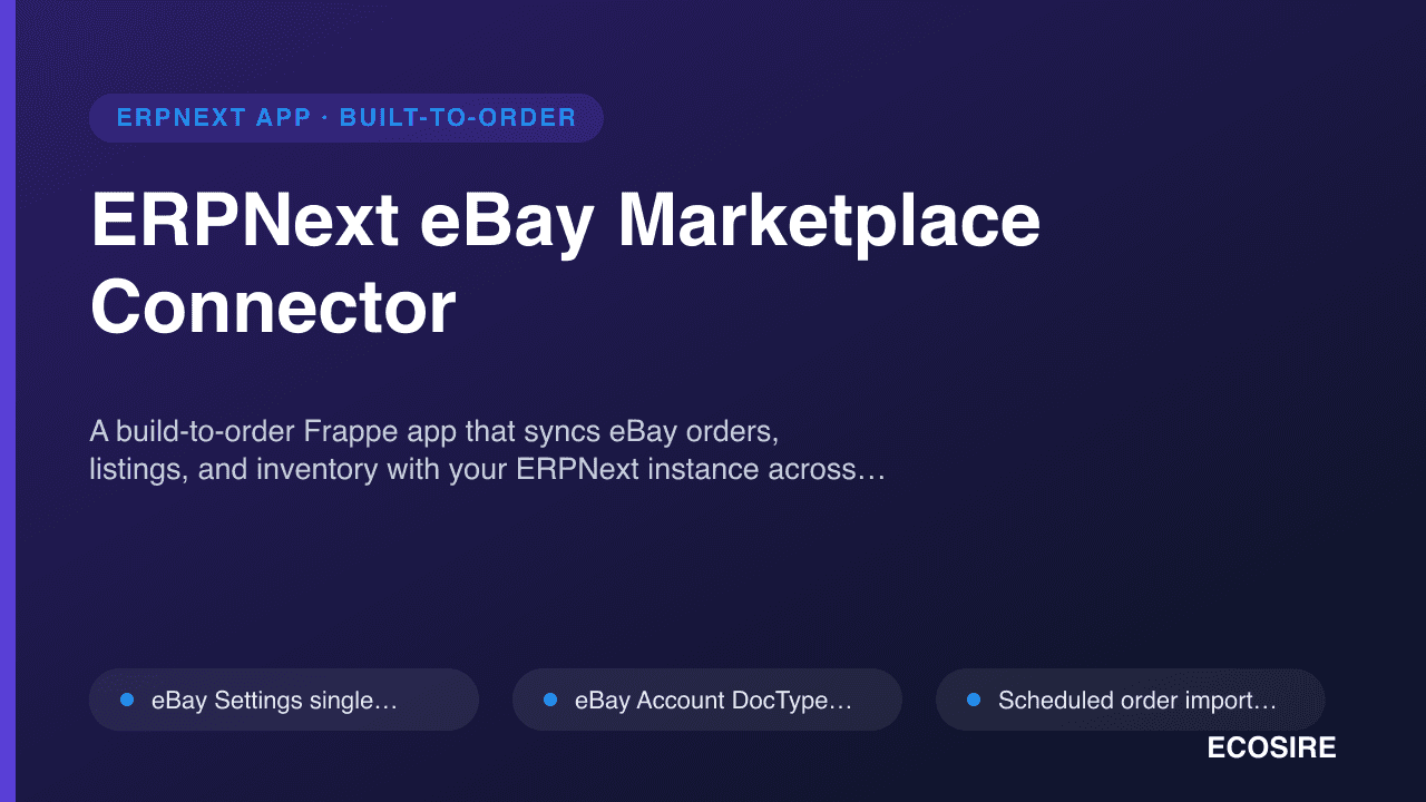 ERPNext eBay Marketplace Connector