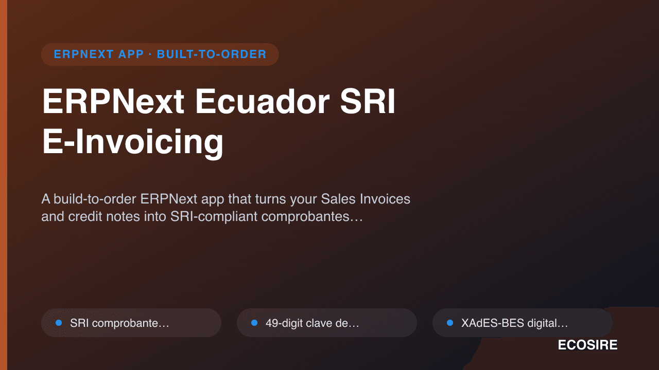 ERPNext Ecuador SRI E-Invoicing