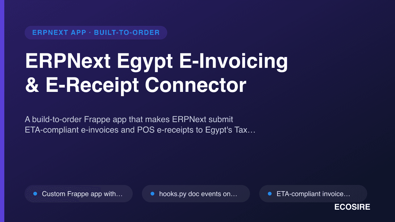 ERPNext Egypt E-Invoicing & E-Receipt Connector