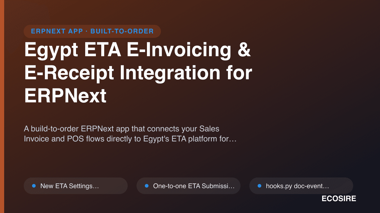 Egypt ETA E-Invoicing & E-Receipt Integration for ERPNext
