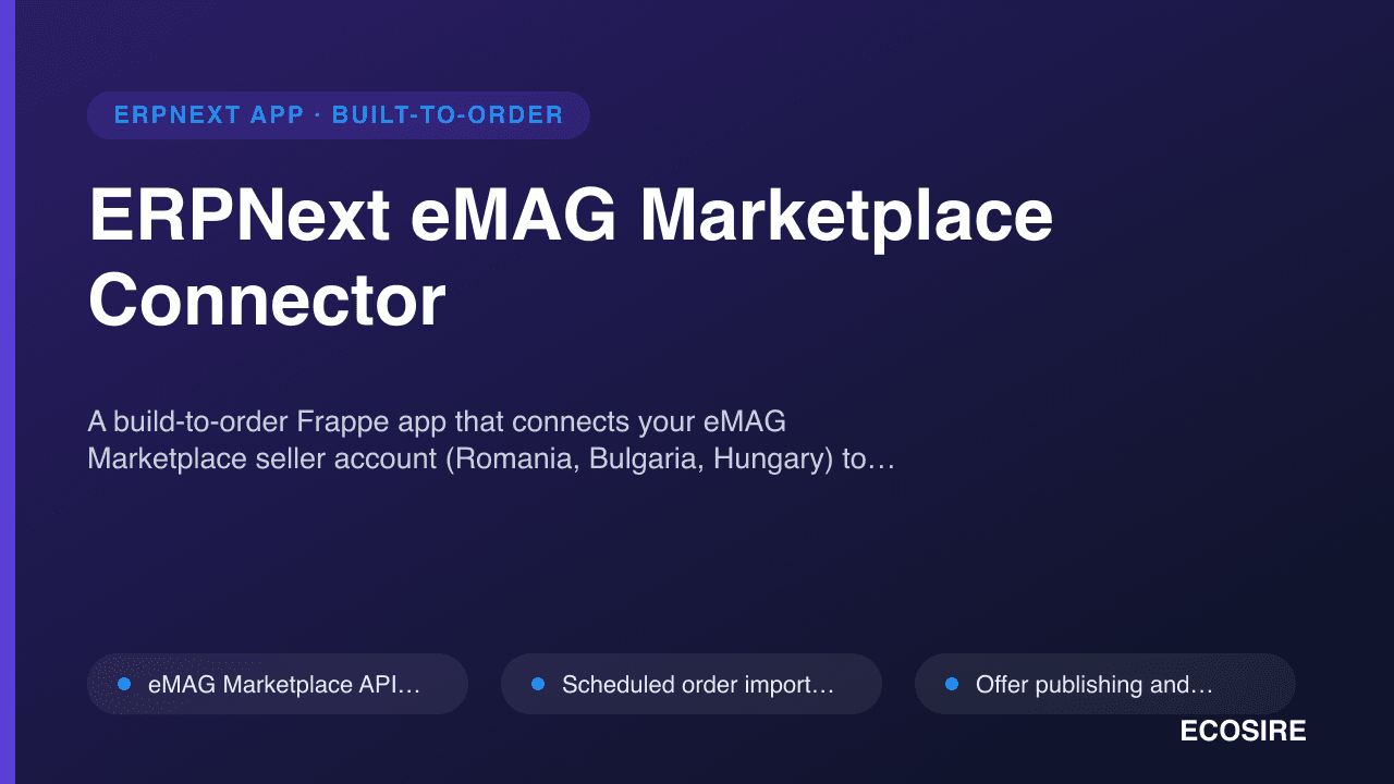 ERPNext eMAG Marketplace Connector
