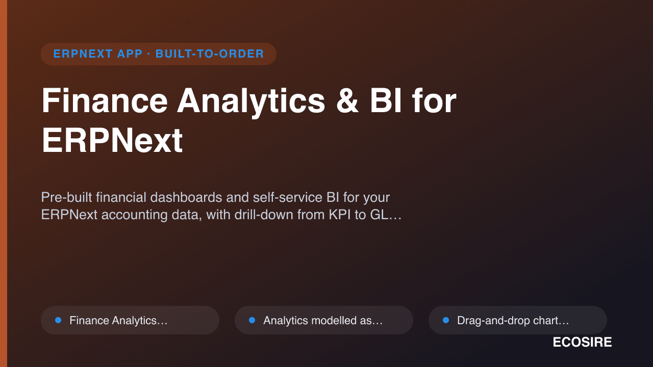 Finance Analytics & BI for ERPNext
