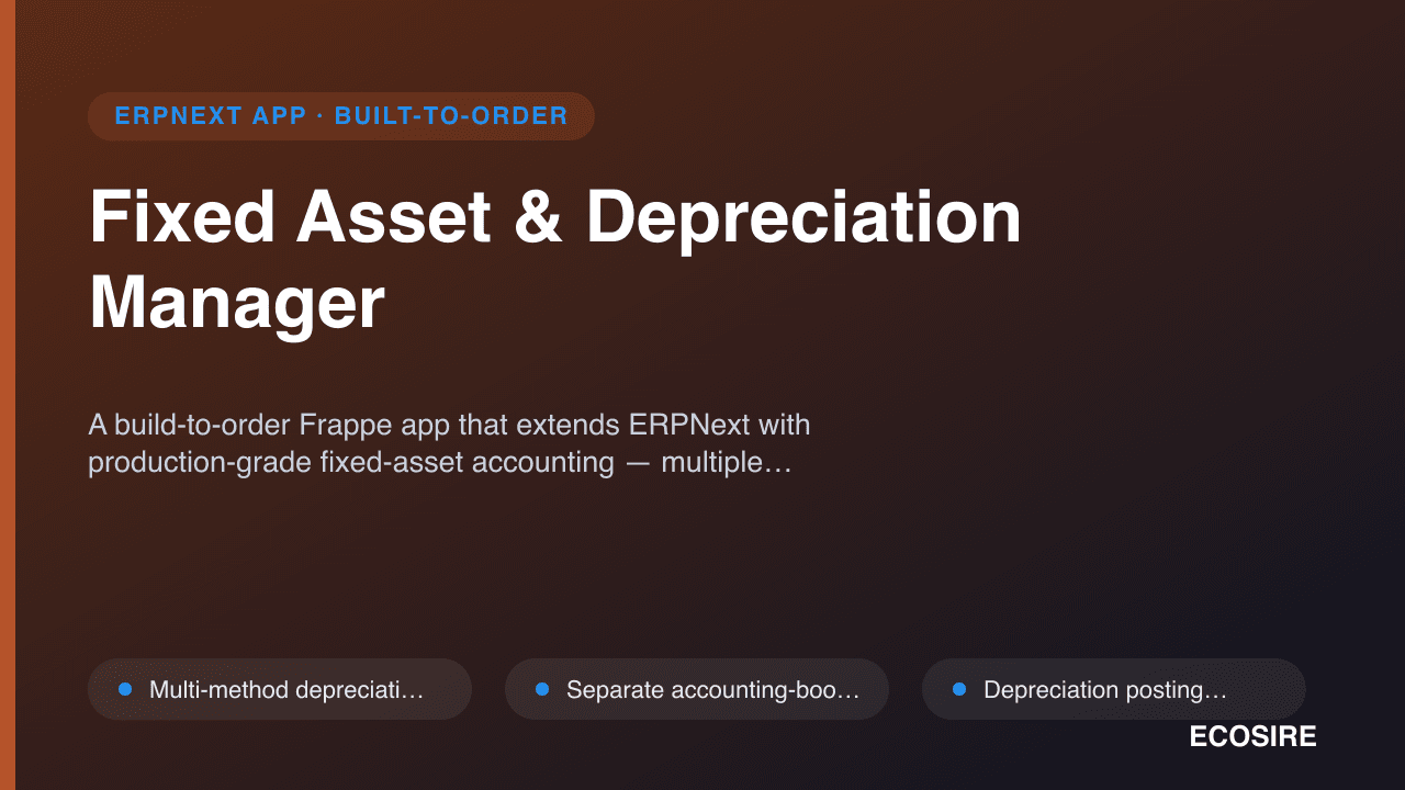 Fixed Asset & Depreciation Manager