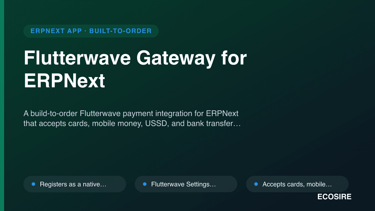 Flutterwave Gateway for ERPNext